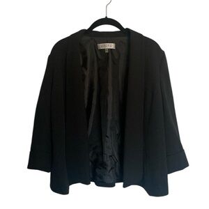 Kasper Womens Blazer Suit Jacket 3/4 Sleeve Black size 10